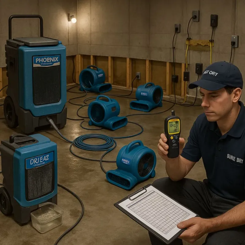 Structural Drying and Dehumidification process in Vanderburgh County, IN